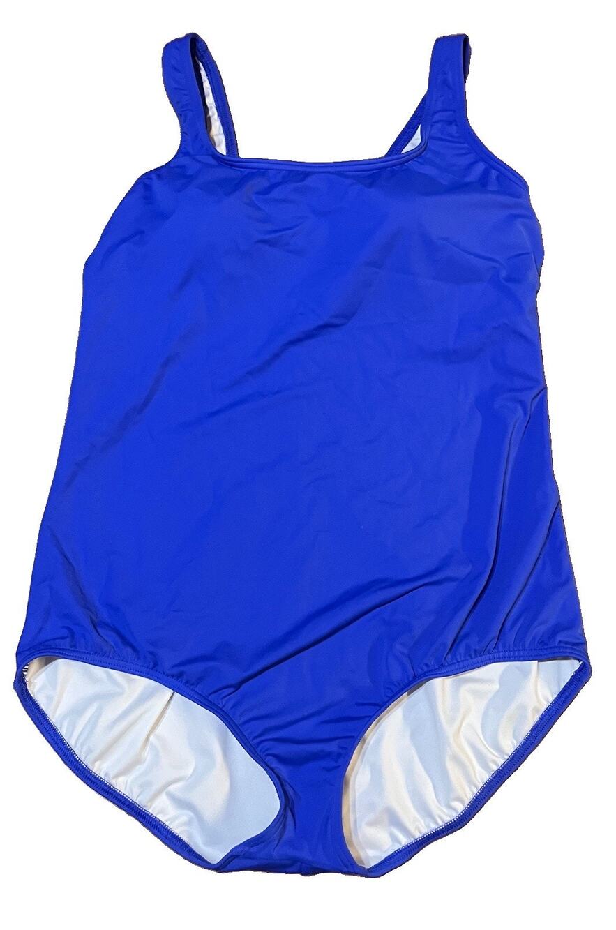 Lands’ End One Piece Swimsuit Blue Women’s Size 18 Bathingsuit 2X